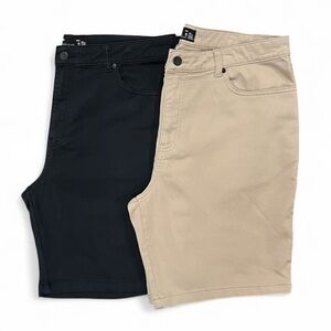 Public Opinion Lot of 2 Flat Front Chino Shorts Khaki/Blue Size 38 Nordstrom 9”